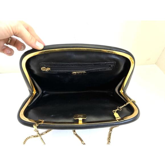 Vintage Fendi Evening Bag Kiss-Lock Golden Chain Authentic - Picture 11 of 14